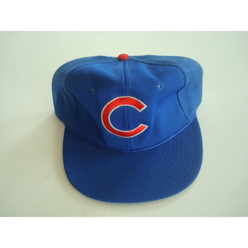CHOCAGO CUBS TWINS TRUCKER 00S RARE SCRIPT SNAPBACK HAT CAP VINTAGE EE4